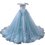Diynav Evening Dress Female Brating Host Long Punt Skirt Art Exam Bride Wedding Temperament High-End Blue Color Yarn