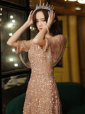 Diynav Dress High-End Atmospheric Champagne Host Performance Of High-End Sequins Long Banquet Temperament Dress