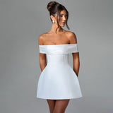 Diynav Autumn 2024 New Sexy Dress Temperament One-Word Shoulder-To-Shoulder Dress Woman