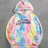 Diynav Autumn And Winter New Personalized Street Tweed Lamb Languid Languid Wind Loose Tie Dye I Am Kenough Company