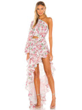 Diynav Sexy Sleeves Irregular Lotus Leafy Dress Temperament Holiday Dress Dress Dress Dress Dress