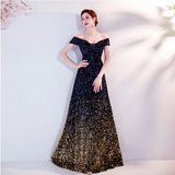 Diynav Evening Dress 2025 New Gradient Black Annual Meeting Stage Host Catwalk Fishtail Dress Woman