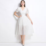 Diynav Dress Female Travel Photo Summer French Hollow High-End Feel Seaside Beach Long Skirt