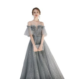 Diynav Dress Woman 2025 New Summer Toast Dress Bride Engagement Banquet Temperament Gray Long Bridesmaid Suit