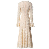 Diynav Industry Three-Dimensional Plate Flower Collar Horn Long-Sleeved Retro Princess Dress Dress Women's New Spring And Summer 2025