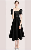 Diynav Hepburn Style Temperament Pure Color Folds To The Waist Slim Hem Solid Color Dress Dress Summer