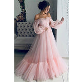 Diynav 2024 New Women's Shoulder Mesh Yarn Long-Sleeved Wedding Dress Dress New