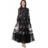 Diynav Industry Lily Three-Dimensional Lace Collar Long-Sleeved Lotus Side Princess Dress New Women's Autumn And Winter 2024