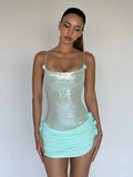 Diynav Women's Sexy Perspective View Of The Sling Dress With The Temperament Of The Dress Body Flowers
