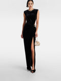 Diynav Temperament Sleeveless Sex Hollow Banquet Bag Ass Evening Dress Tight Bridesmaid Dress