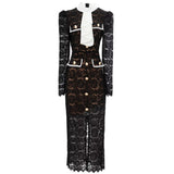 Diynav Collisive Color Collisive Sexy Open Fork High Lace Dress Dress Dress Spring And Summer Women's New 2025