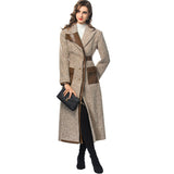 Diynav Collar Hairy PU Splicing Single Row Buckle Long-Sleeved Long-Sleeved Long-Sleeve Coat Women's New Autumn And Winter 2024