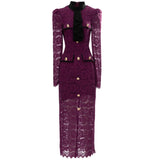 Diynav Collisive Color Collisive Sexy Open Fork High Lace Dress Dress Dress Spring And Summer Women's New 2025
