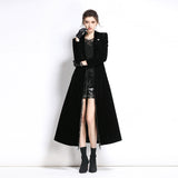 Diynav Temperament Long-Sleeve Windy Wind Coat For Women's Autumn And Winter 2025 New Black Tid Of Breath