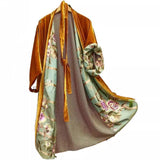 Diynav Large-Size Korean Velvet Belt Color Clove Digital Flower Dress Dress Pyjamas