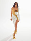 Diynav And Winter New Sleeves Hot Dress Three-Dimensional Flower Bag Tight-Up Fashion Dinner Dress Dress