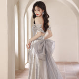 Diynav Dress Female Shoulder 2024 New High-End Temperament Annual Meeting Host Dress Noble And Sexy