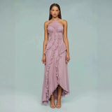 Diynav For High-End Chiffon Dress Women Lotus Edge Folding Design Thin Long Dress Fast Fashion