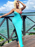 Diynav High-End Women's Sexy Collar With Wrapped Chest Solid Color Hanging Neck Dress Sea Starfish Decorative Dress Dress