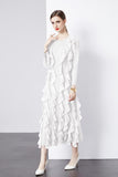 Diynav And Summer 2024 New Dress Press Folding Leaves Side Three-Dimensional Decoration Loose Fashion Elegant Long Dress Commuter Women's Clothing