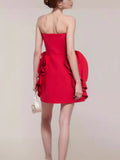 Diynav Women's Sexy Breasted Dress Skirt Big Flower Decorative Temperament Dress Dress Banquet Dress Dress Dress Dress Dress Girl