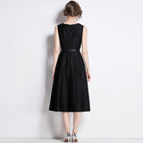 Diynav New French Temperament Light Style Light Wind To The Waist Thin Fashion Long Sleeveless Dress