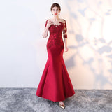 Diynav Dress Woman 2025 New Banquet Host Performance Fishtail Long Repair Bride Wedding Toasting Suit
