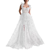 Diynav Bridesmaid's Suit Slings Linden With Forked Temperament Sexy Evening Dress Lace Mesh Dress
