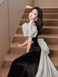 Diynav Dress Dress Host Female Fishtail French High-End Light Luxury High-End Niche Vocal Music Exam Banquet Famous Fae