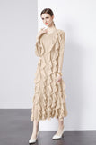 Diynav And Summer 2024 New Dress Press Folding Leaves Side Three-Dimensional Decoration Loose Fashion Elegant Long Dress Commuter Women's Clothing