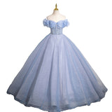 Diynav Shoulder Light Blue Vocal Art Exam Performance Dress Solo Fluffy Skirt Princess Adult Ceremony Presided Over The Annual Meeting Dress