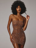Diynav Women's Hot Diamond Sexy Perspective T-Shirt Skirt Skirt Dress Night Shop Famous Ass Dress Dress Dress
