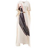 Diynav V-Neck Belt-Print Shawl Dress Dress Dress Dress Dress 2025 Women's New Summer
