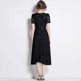 Diynav Embroidered Dress Square Understanding Temperament Chiffon 100-Fold Skirt Belt To Collect Thin