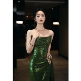 Diynav Dress With Breasts 2024 New High-End Feeling Annual Meeting Presided Over The Light Luxury Small High-End Body-Body Banquet Fishtail Skirt