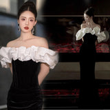 Diynav Dress Black And White Sex-Suited Birthday Show Host Evening Dress Bridal Wedding Dress Dress Morning Dress