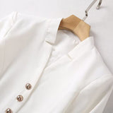 Diynav Long Sleeve Rendering Printed White Long Dress + Belt Women's New 2025