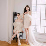 Diynav Dress 2024 New Pompous Fine Shiny Dress Heavy Industry Bubble Sleeve Birthday Dress Adult Dress