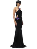 Diynav Niche Butterflies Hanging Neck Hollow Dress With Bare Back Thin Fishtail Dress Long Dress Beach
