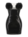 Diynav And Winter New Sexy Hottie Dress Body Squint Flowers Ass Banquet Breast-Scaring Dress
