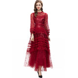 Diynav Industry Lily Retro Lotus Leaves Side Spliced Apricot Sweet Swing Dress Dress Autumn And Winter Women's Dress 2024