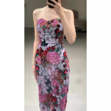 Diynav Dress Banquet Bra Dress 2024 New Female Spring And Summer Senior Famous Woman Bubble Bubble Sleeve Birthday Dress