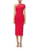 Diynav Women's Fashion Pure-Color Single-Shoulder-To-Back Open Fork With A Tight Belt-Coated And A-Fated-Waded Dress Party Evening Dress