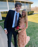 Diynav Straps Tiered Long Evening Dresses,Chic Prom Gown HZ1017