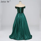 Diynav Off Shoulder Sexy Contrast Color Prom Dresses Boat Neck Simple Formal Evening Party Dress 2025 HZ1017