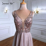 Diynav Backless A-Line Evening Dresses Gowns 2025 Beaded Simple Sexy For Women Wedding Party HZ1017