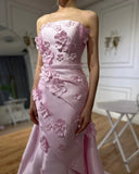 Diynav 3D Flowers Mermaid Evening Dress with Detachable Overskirt HZ1017