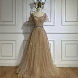 Diynav A Line Beaded Backless Evening Dress Gown HZ1017