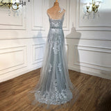 Diynav Grey Mermaid Elegant Evening Dresses Gowns 2025 One Shoulder Lace Sexy Pearls For Women Party HZ1017