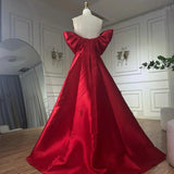 Diynav 3D Flowers Off Shoulder Red Evening Dress HZ1017